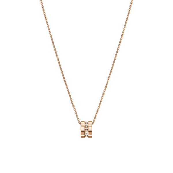 Collier Chopard Ice Cube Diamants Or Rose sur Chaîne