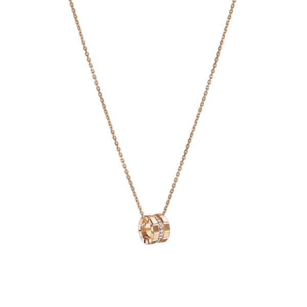 Collier Chopard Ice Cube Diamants Or Rose sur Chaîne