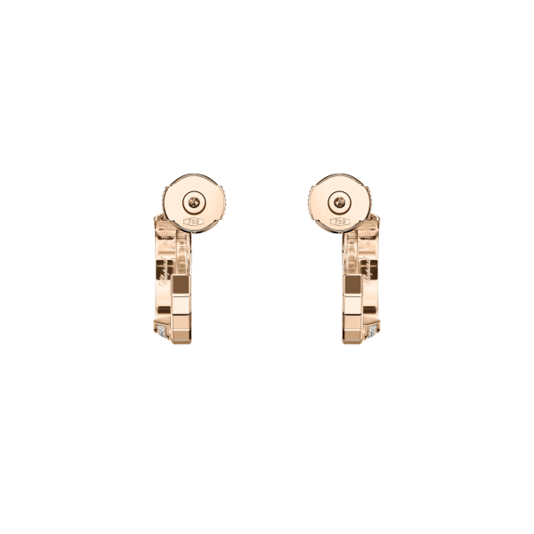 Boucles d'Oreilles Chopard Ice Cube Diamants Or Rose