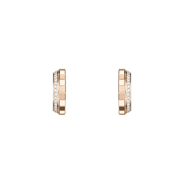 Boucles d'Oreilles Chopard Ice Cube Diamants Or Rose