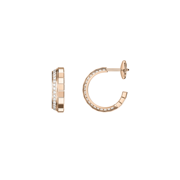 Boucles d'Oreilles Chopard Ice Cube Diamants Or Rose