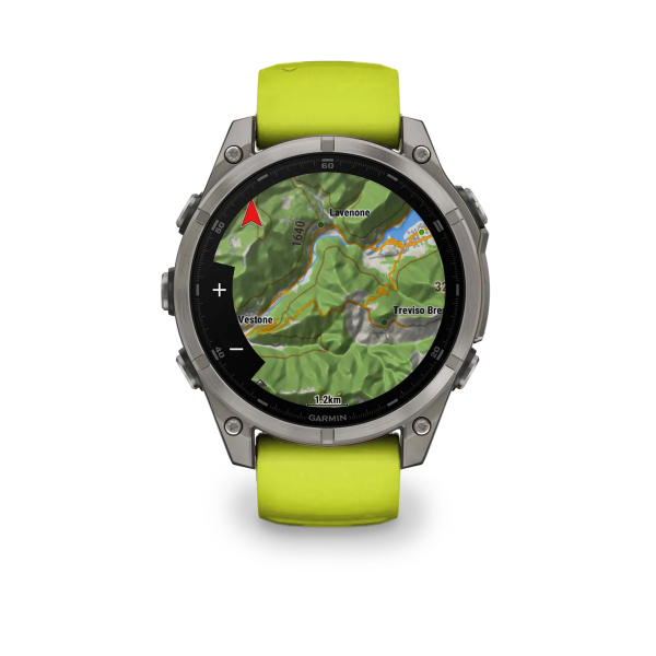 Montre Garmin Fenix 8 47mm AMOLED Sapphire Titane Bracelet Titane + Silicone Noir & Jaune