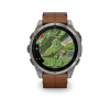 Montre Garmin Fenix 8 47mm AMOLED Sapphire Titane Bracelet Cuir + Titane + Silicone