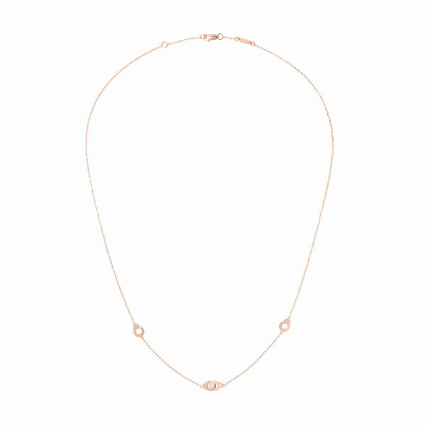 Collier Menottes Dinh Van R5 or rose sur chaîne