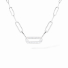 Collier Dinh Van Maillon Petit Modèle or blanc et diamants