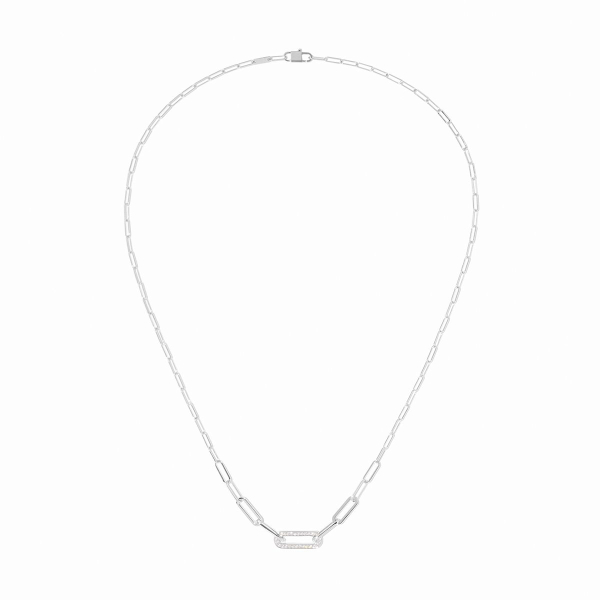 Collier Dinh Van Maillon Petit Modèle or blanc et diamants