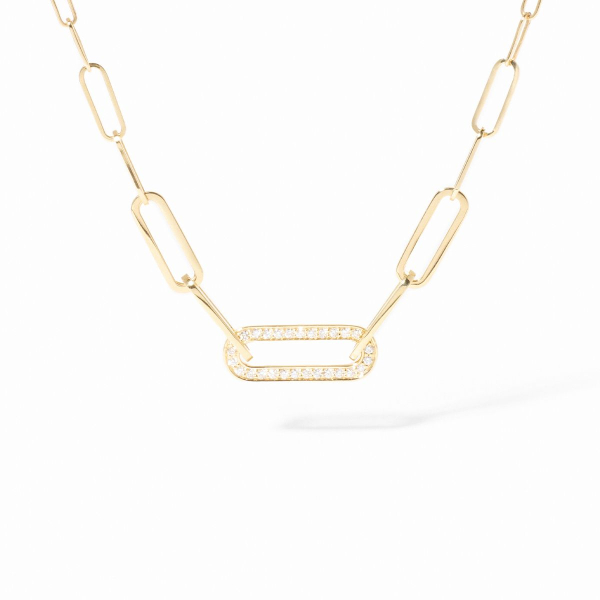 Collier Maillon Dinh Van L or jaune et diamants