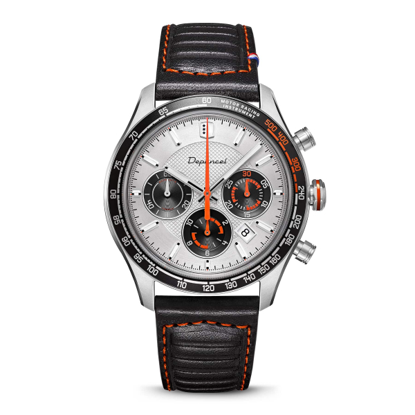 Montre Depancel Allure chronographe auto cadran gris bracelet cuir