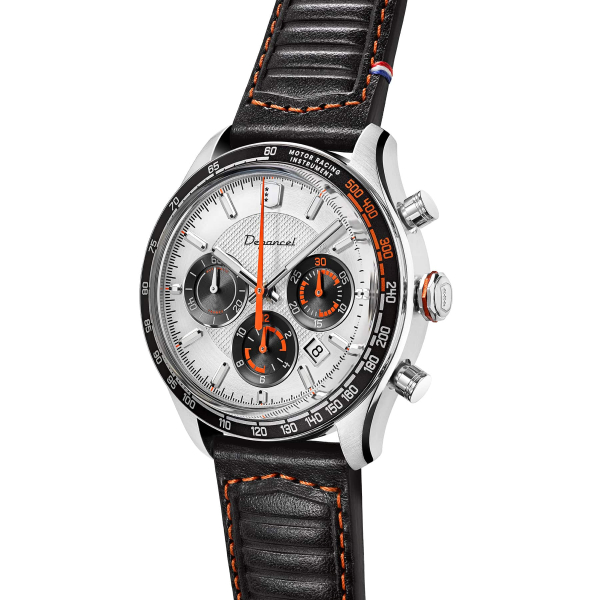 Montre Depancel Allure chronographe auto cadran gris bracelet cuir