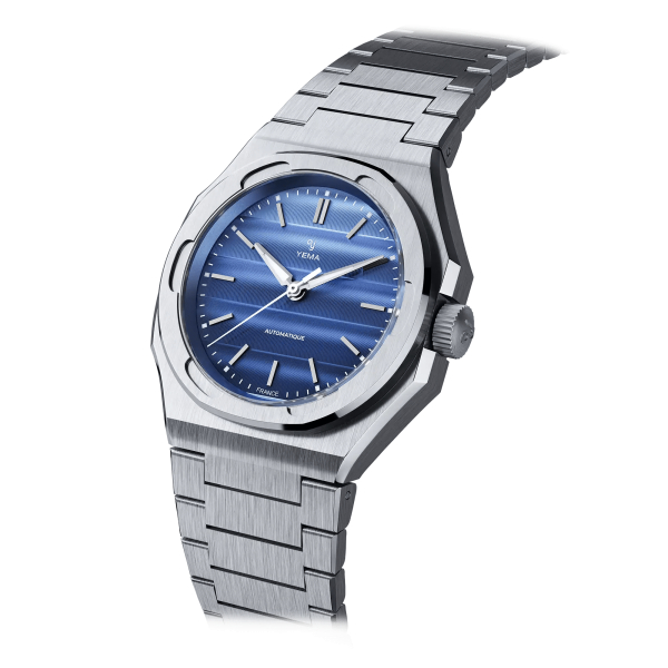 Montre Yema Wristmaster Traveller 39mm Cadran Bleu