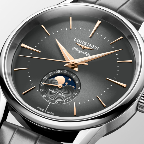 Montre Longines Flagship Heritage Moonphase Cadran Anthracite