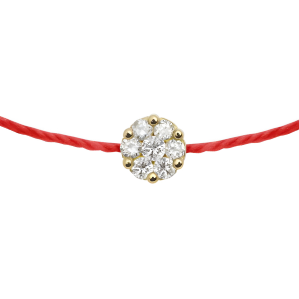 Bracelet Redline Illusion Diamants0.05 ct Or Jaune Fil Rouge