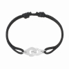 Bracelet Dinh Van Menottes R10 Or Blanc sur cordon