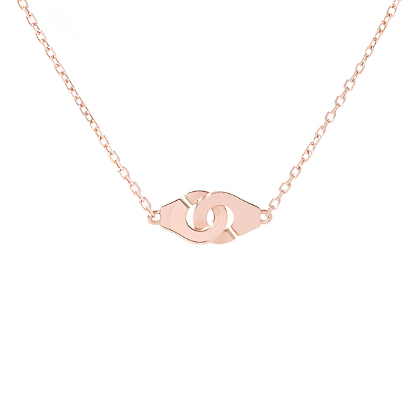 Collier Menottes Dinh Van R5 or rose sur chaîne