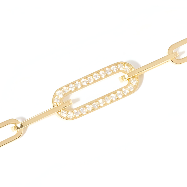 Bracelet Maillon Or Jaune Et Diamants