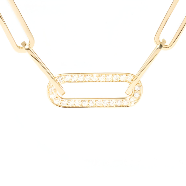 Collier Maillon Dinh Van L or jaune et diamants