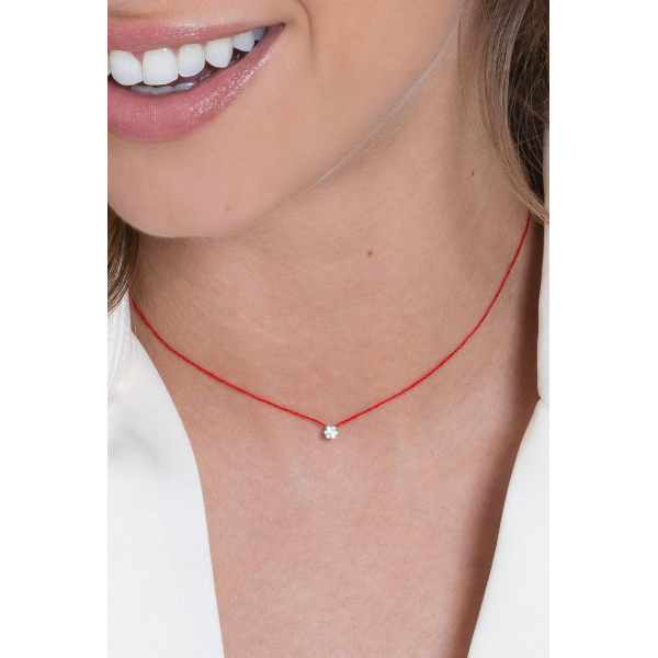 Collier Redline fil avec diamant 0.05 carat en serti invisible or jaune