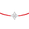 Bracelet REDLINE SHINY fil rouge étoile avec 4 diamants or blanc