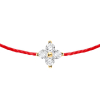 Bracelet REDLINE SHINY fil rouge étoile avec 4 diamants or jaune