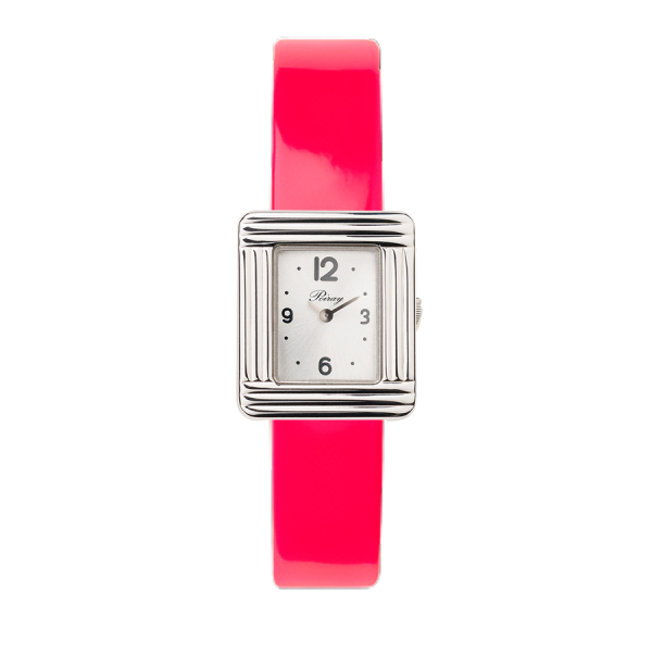 Montre Poiray Ma Première Mini Acier Cadran Soleillé Bracelet Veau Vernis Rose