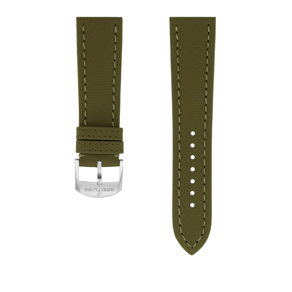 BRACELET BREITLING EN CUIR DE VEAU VERT MILITAIRE - 23 MM