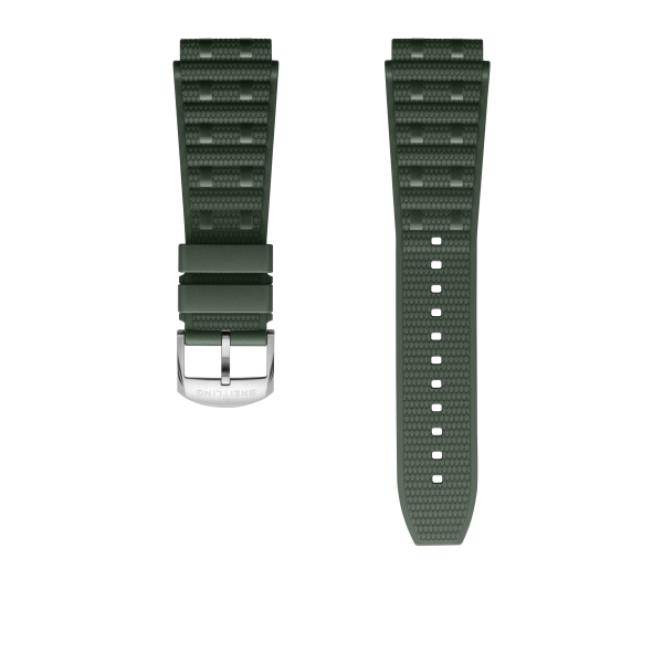 BRACELET ROULEAUX BREITLING EN CAOUTCHOUC ROULEAUX VERT - 20 MM