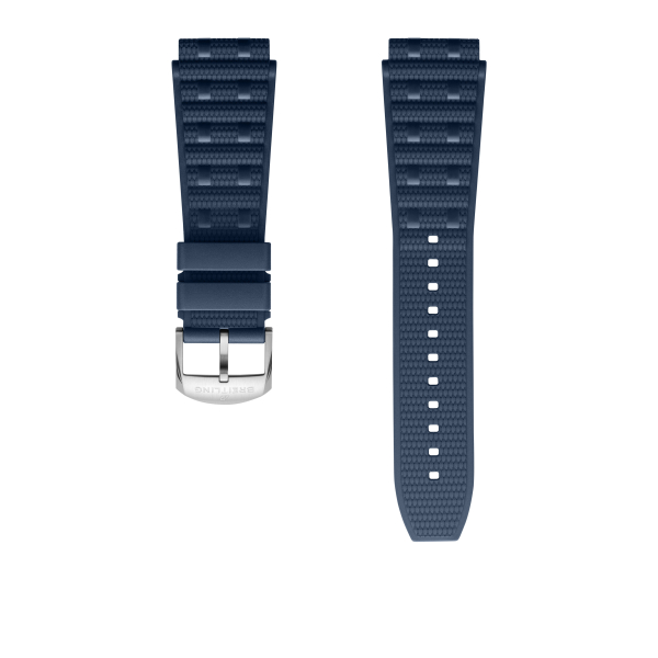 BRACELET ROULEAUX BREITLING EN CAOUTCHOUC BLEU - 20 MM