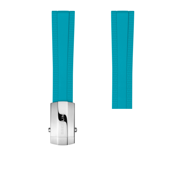 BRACELET BREITLING EN CAOUTCHOUC TURQUOISE - 18 MM