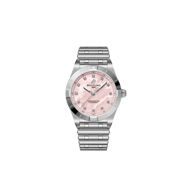 Montre Femme Breitling 28 Cadran Nacre Rose Serti Diamant