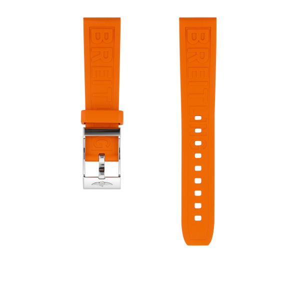 BRACELET BREITLING EN CAOUTCHOUC DIVER PRO ORANGE - 18 MM