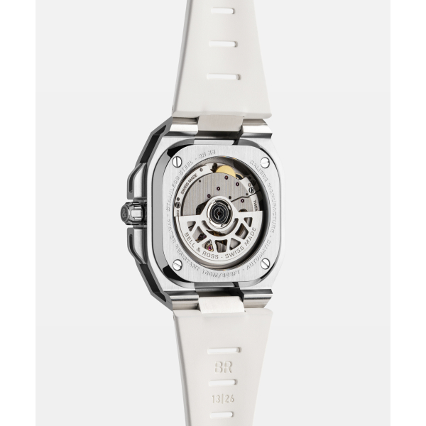 Montre BELL & ROSS Iridescent Bracelet Caoutchouc Blanc