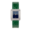 Montre Poiray Ma Première Acier Cadran Bleu Bracelet Alligator Vert