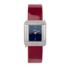 Montre Poiray Ma Première Acier Cadran Bleu Bracelet Veau Vernis Cerise