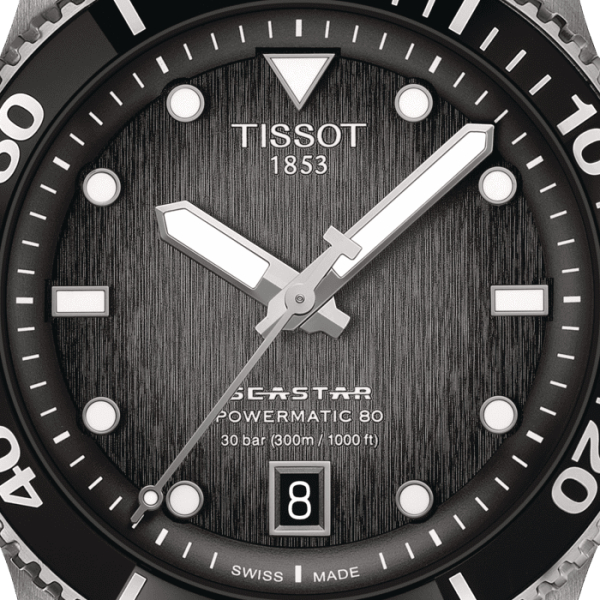 Montre Tissot Seastar 1000 Powermatic 80 Cadran Noir Bracelet Acier