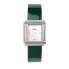 Montre Poiray Ma Première Cadran Blanc Serti Bracelet Veau Vernis Vert