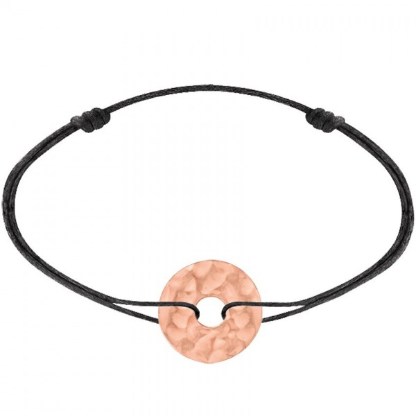 Bracelet Dinh Van Pi Or Rose sur cordon noir