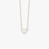 Collier Vanrycke Emoji Cœur Or Rose 18k Et Émail Blanc