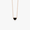 Collier Vanrycke Emoji Cœur Or Rose 18k Et Émail Noir