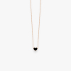 Collier Vanrycke Emoji Cœur Or Rose 18k Et Émail Noir