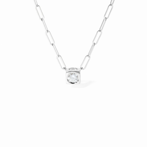 Collier Dinh Van Le Cube Diamant grand modèle Or Blanc & diamant