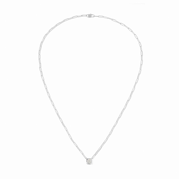 Collier Dinh Van Le Cube Diamant grand modèle Or Blanc & diamant