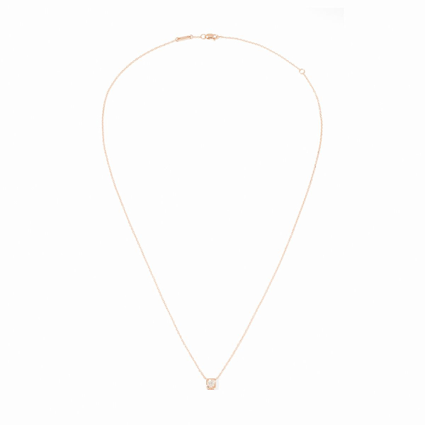 Collier Dinh Van Le Cube Diamant moyen modèle, or rose et diamant 0.15 carat