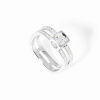 Bague Le Cube Dinh Van Or Blanc & Diamants