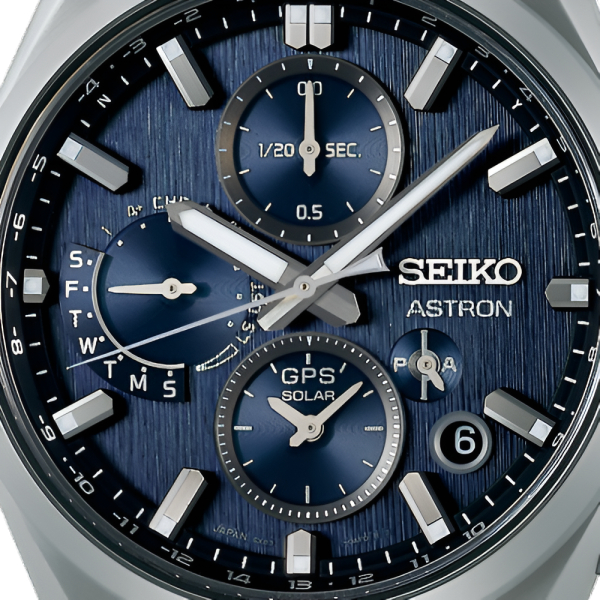 Montre Seiko Astron SSH161J1 GPS Solaire Titane Cadran Bleu