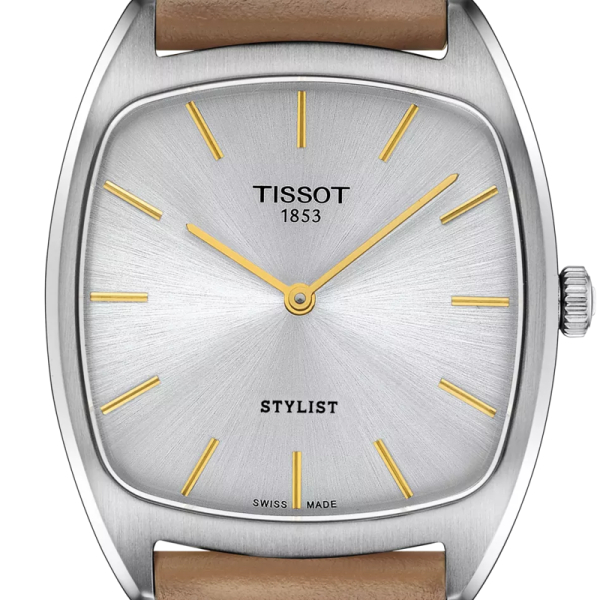 Montre Tissot Stylist Quartz 32mm Cadran Argent Bracelet Cuir