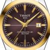 Montre TISSOT GENTLEMAN POWERMATIC 80 SILICIUM SOLID 18K GOLD BEZEL Bracelet Cuir