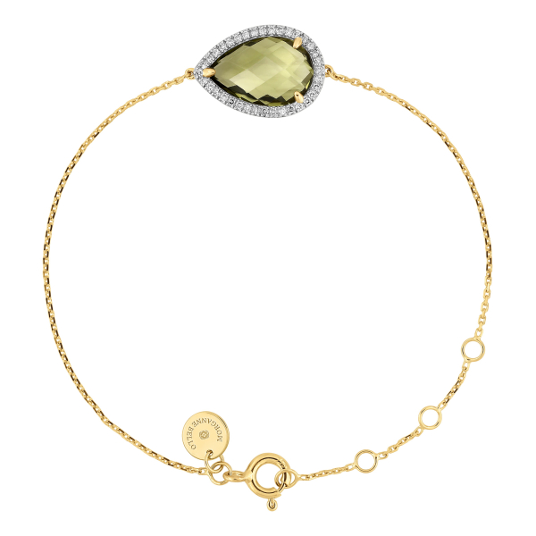 Bracelet Morganne Bello Alma Diamants Quartz Olive Diamants Or Jaune