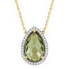 Collier Morganne Bello Alma Quartz Olive Diamants Or Jaune