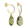 Boucles D'oreilles Morganne Bello Alma Or Jaune Quartz Olive Diamants