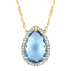 Collier Morganne Bello Alma Topaze Swiss Blue Diamants Or Jaune